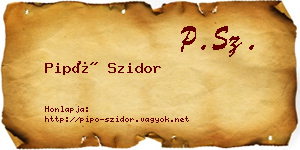 Pipó Szidor névjegykártya